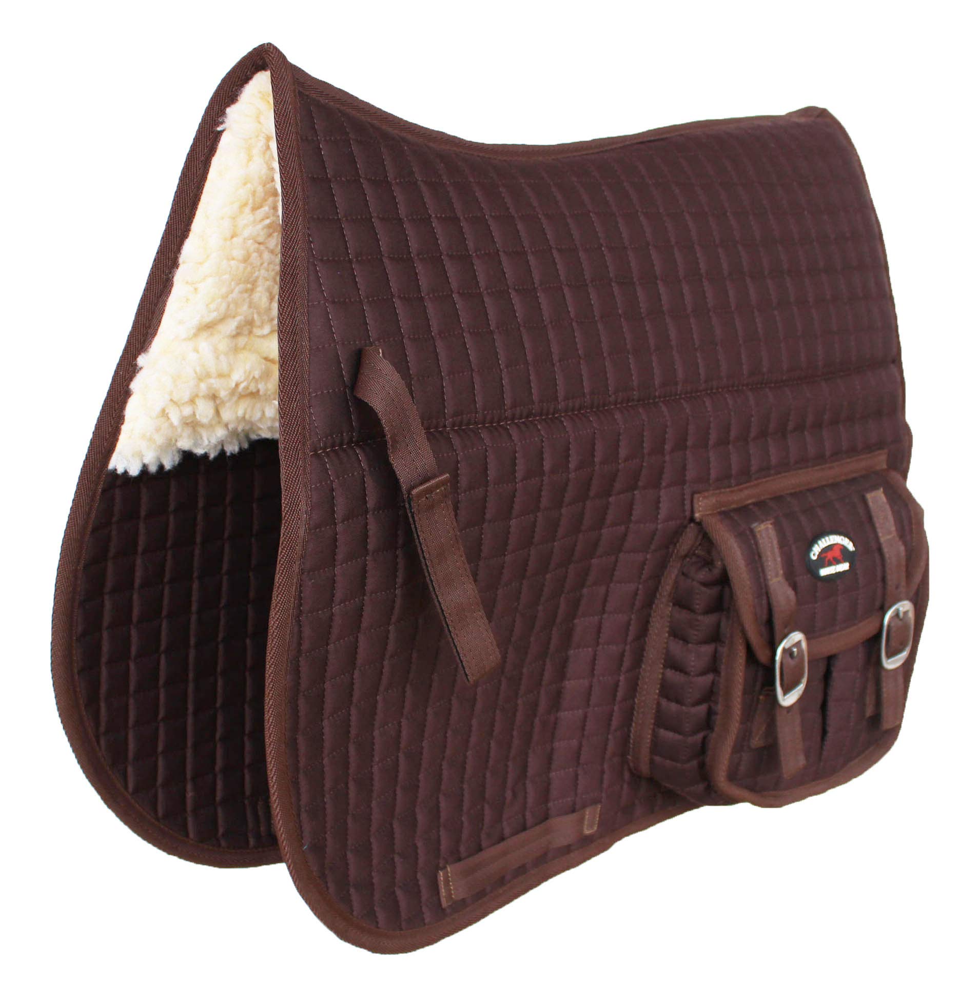 Challenger Horse English Quilted Aussie Cotton All-Purpose Saddle Pad With Pockets 72121