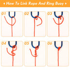 Shappy Hollow Braided Polypropylene Line Rope Heaving Line With Spring Hook For Pool, Life Preserver Ring, Boat Anchor, Multipur