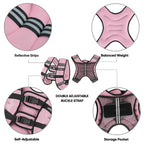APEXUP 20lbs Weighted Vest Men Women, Weight Vest for Women Workout Equipment for Strength Training Running (Pastel Pink)