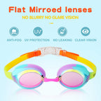 Keary 2 Pack Kids Swim Goggles Swimming Goggles For Toddler Children Girls Boys Youth, Anti-Fog Waterproof Uv Protection No Glar