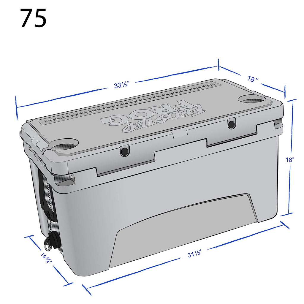 Frosted Frog Desert Camo 75 Quart Ice Chest Heavy Duty High Performance Roto-Molded Commercial Grade Insulated Cooler