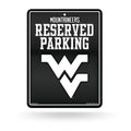 Rico Industries NCAA West Virginia Mountaineers Metal Parking Sign 8.5 x 11 Carbon Fiber Metal Parking Sign - Great for Man Cave