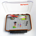 Alichino Fly Box For Fly Files Ice Jig Box Two Sided Waterproof Fly Fishing Box For Nymphs And Streamers (Grey Foam Insert C, Ex