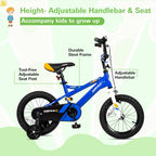 WEIZE Kids Bike, 14 Inch Children Bicycle for Boys Girls Ages 3-5 Years Old, Rider Height 35-42 Inch, Coaster Brake, Blue