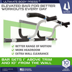 Ultimate Body Press Xl Doorway Pull Up Bar With Elevated Bar & Adjustable Width