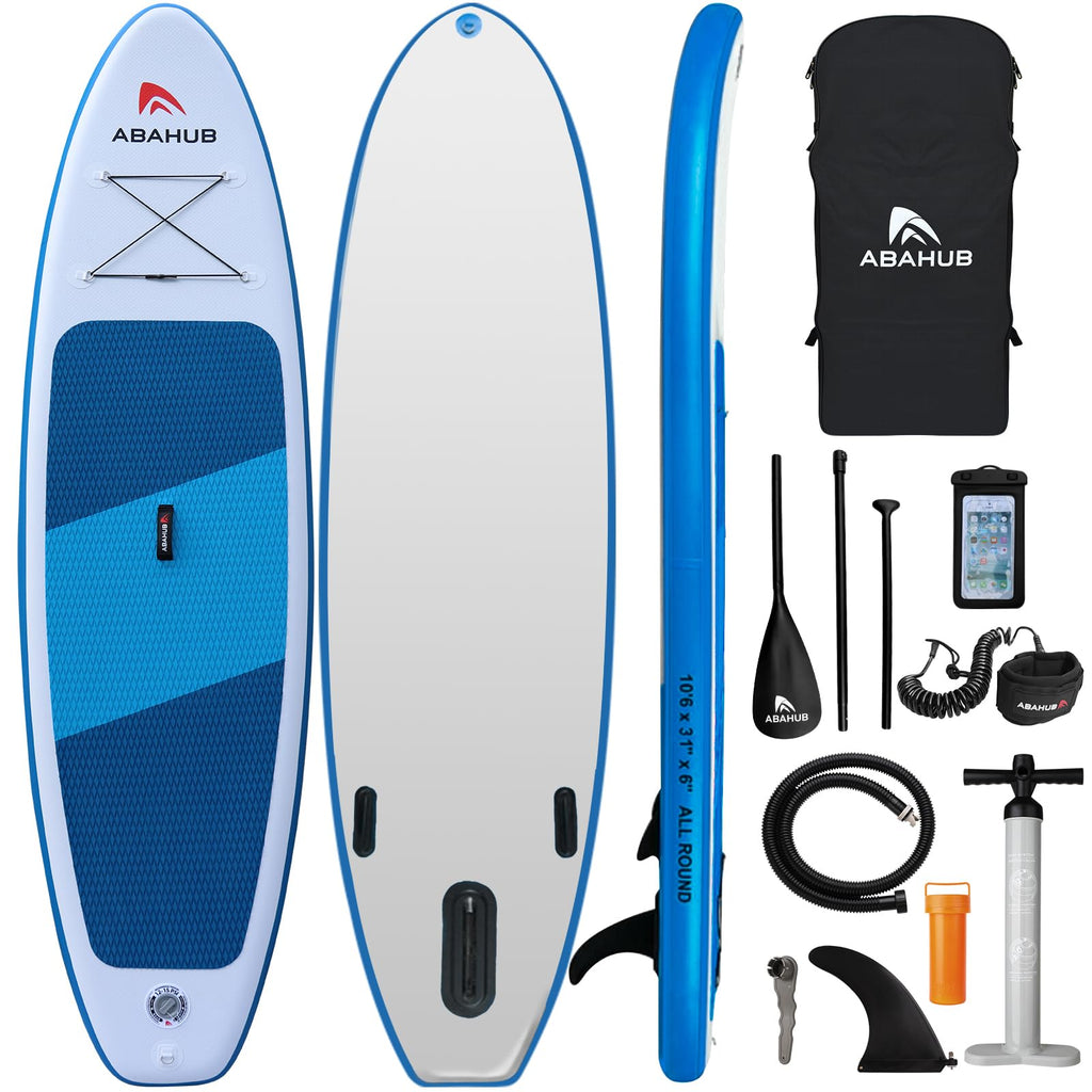 Abahub Inflatable Sup, Wide 106'' X 31'' X 6'' Isup, Standup Paddleboard With Adjustable Carbon Fiber Paddle, Kayak Seat, For Yo
