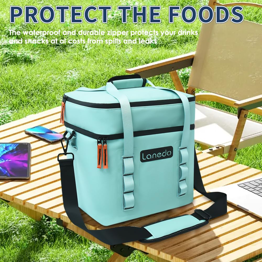 Lanedo Lisa Lunch Soft Cooler 20 Can, Insulated Bag Portable Ice Chest Box For Lunch, Beach, Drink, Beverage, Travel, Camping, P