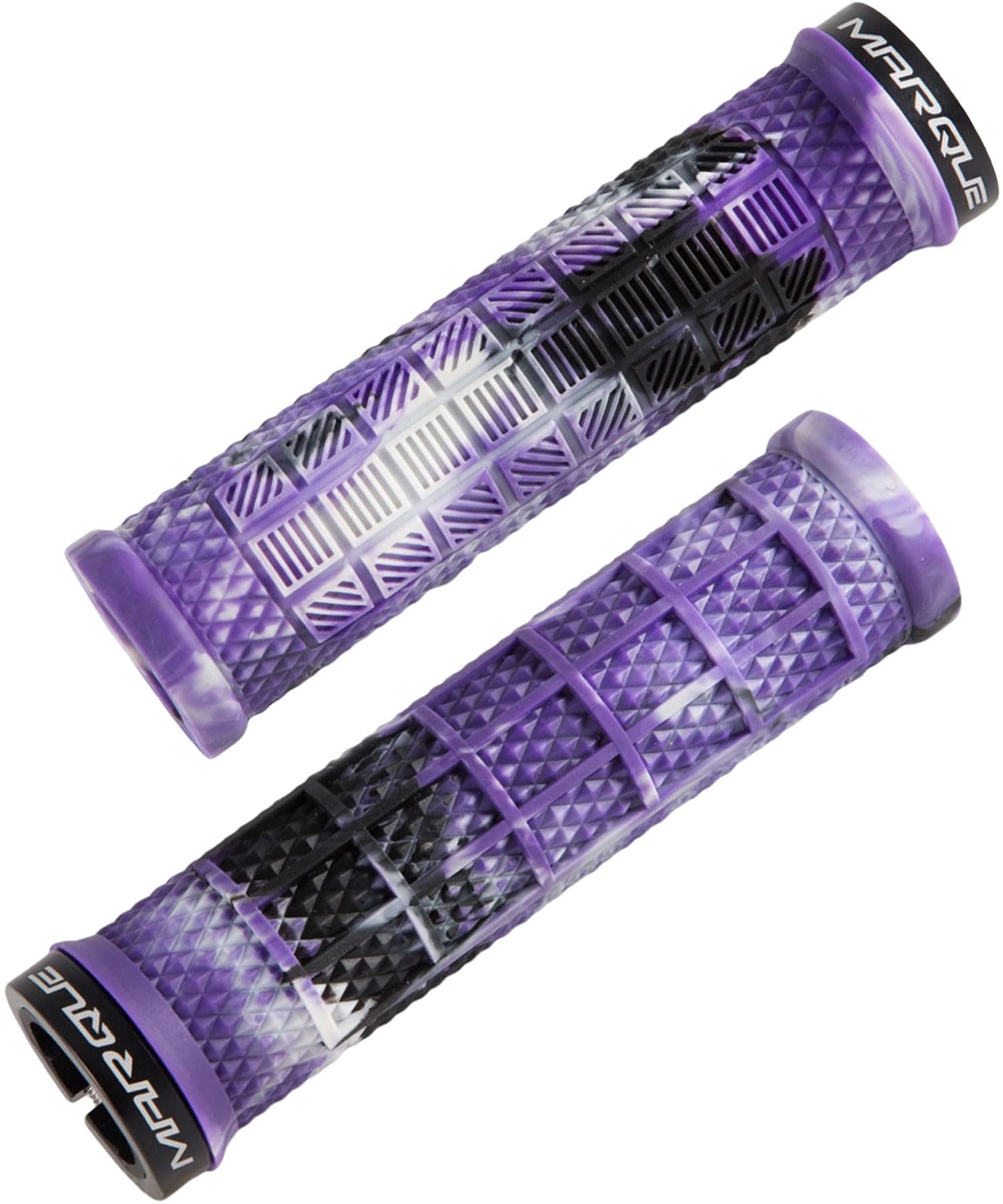 Marque Grapple Mountain Bike Handlebar Grips - Single Lock-On Ring MTB and BMX Bicycle Handle Bar with Non-Slip Grip (Purple Sto