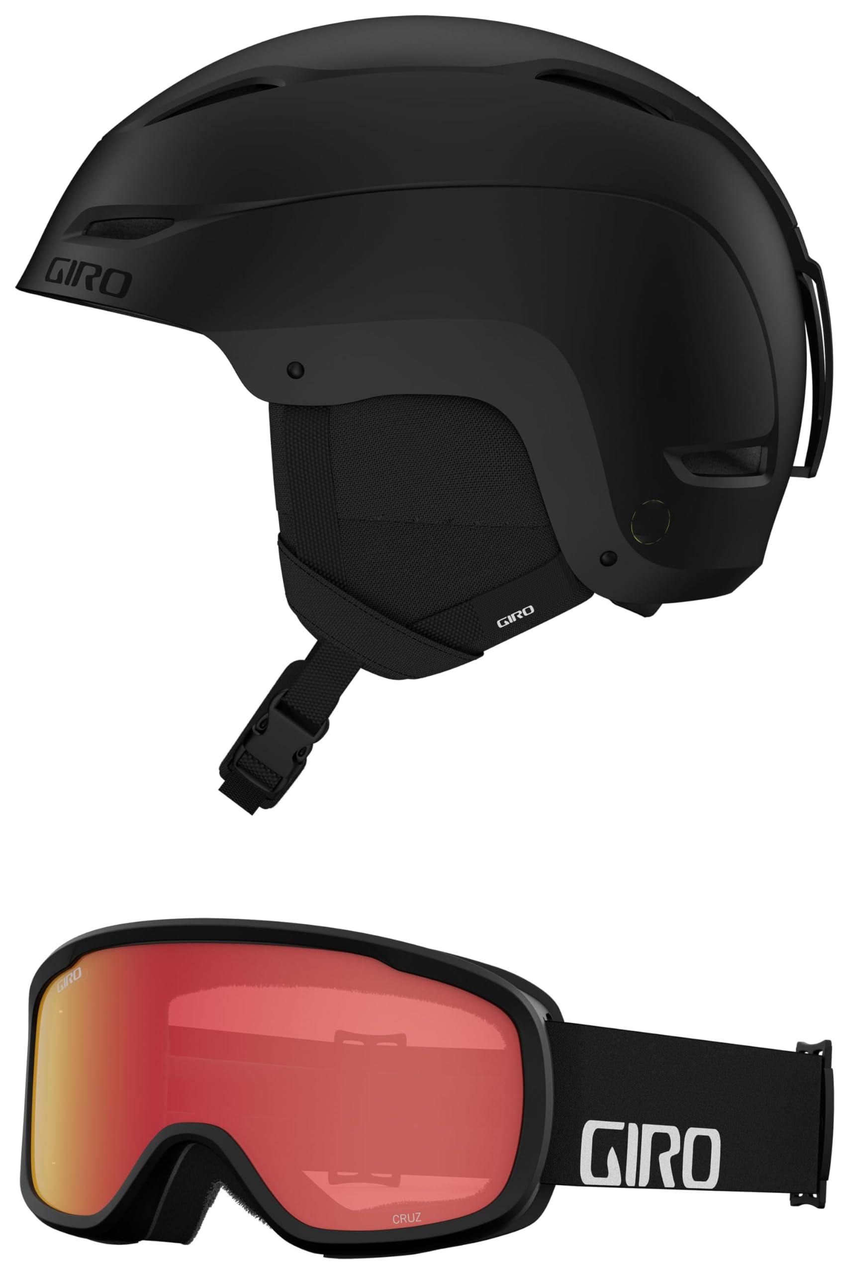 Giro Ratio Snow Helmet/Goggle Combo - (Combo) Matte Black - Black Wordmark - Size Medium