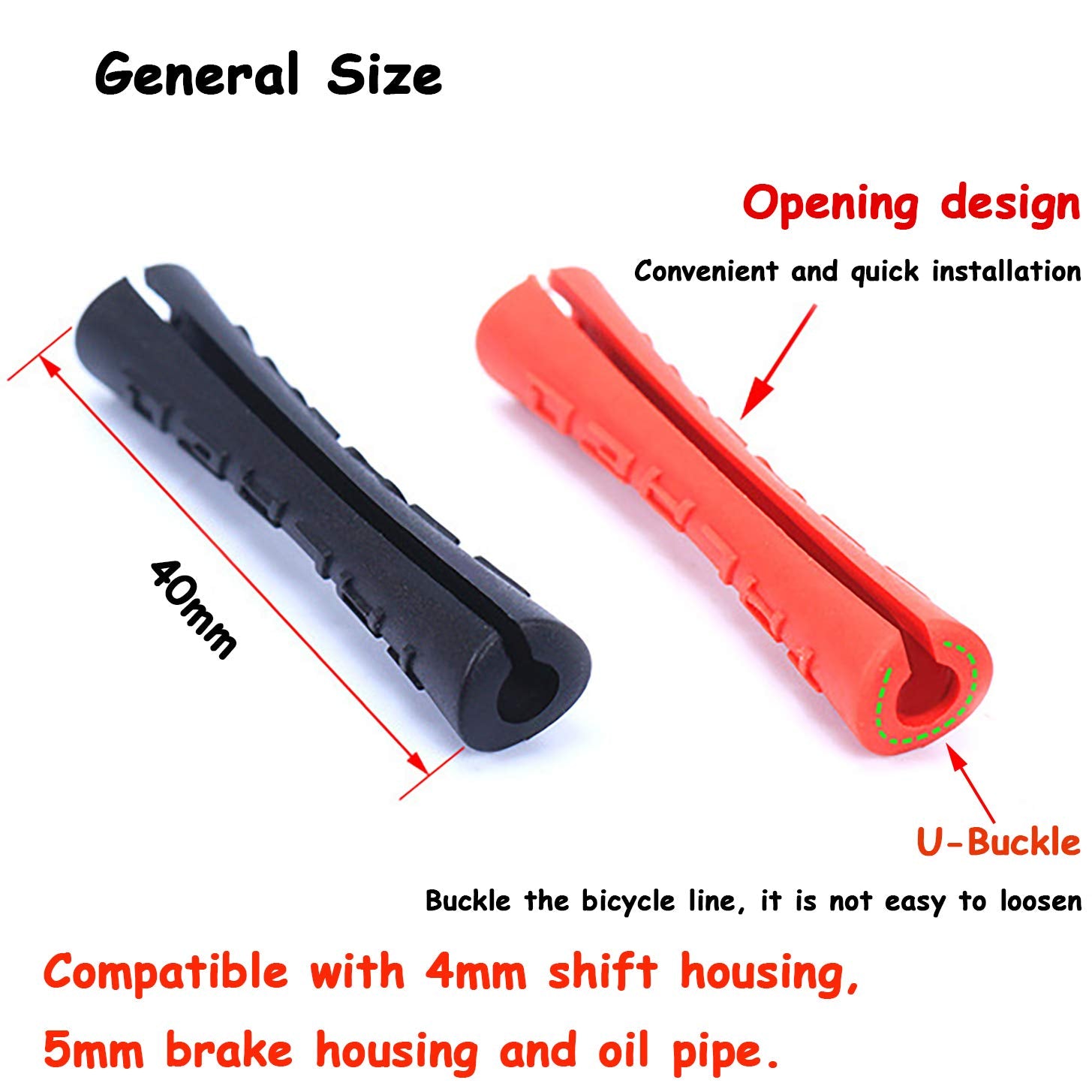 Farbetter Bicycle Frame Protection Bike Protector Rubber Sleeve For Shifter Brake Cable 3 Colors, 4Pcs/ Color, 12Pcs/ Bag