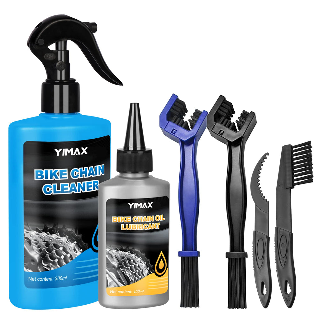 Yimax Bike Chain Cleaner Set, Bicycle Cleaning Kit Chain Lube And Cleaning Spray Biodegradable Bike Chain Lubricant With Brushes
