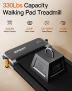 FUNRAY Versatile Walking Pad with Incline - Dual-Sided Under Desk Treadmill with Foot Massage,Portable Compact Treadmills with 3