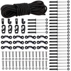Deck Rigging Kit Accessory - 19.7 Ft Bungee Cord With Deck Loops Tie Down Pad Eyes And J - Hooks And Bungee Cord Hook Screws & R