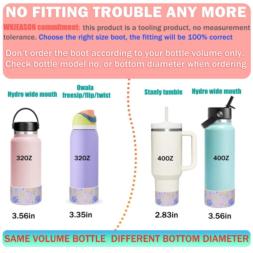 Wk Ieason Protective Silicone Sleeve Boot 32Oz 40Oz For Hydro Flask Wide Mouth Water Bottle,Takeya,Yeti And More Flask Rubber Bo