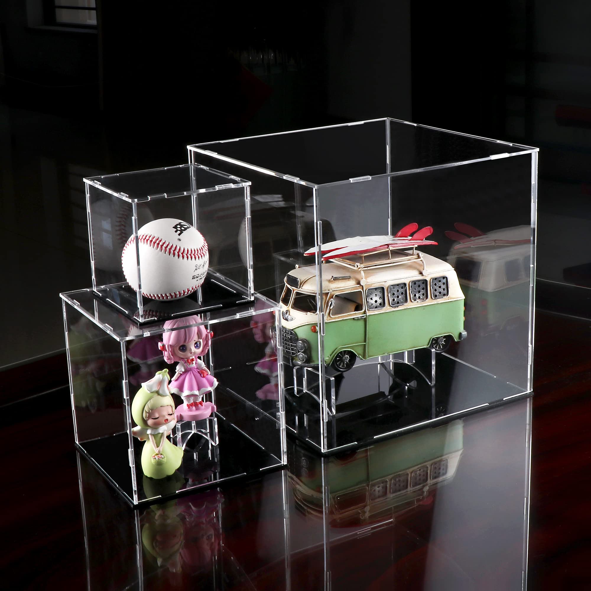Evron Display Case For Collectibles Assemble Clear Acrylic Box Alternative Glass Case For Display Action Figures Home Storage  O