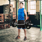 Gymax Olympic Hex Bar, Folding Trap Bar 56'' Chrome Finish Hex Weight Lifting Bar Deadlift Bar With Two-Handle, For Squats, Dead
