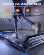 Acezoe Walking Pad Treadmill With Incline, Under Desk Treadmills For Home Office, 10% Manual Incline Portable Treadmill With Rem