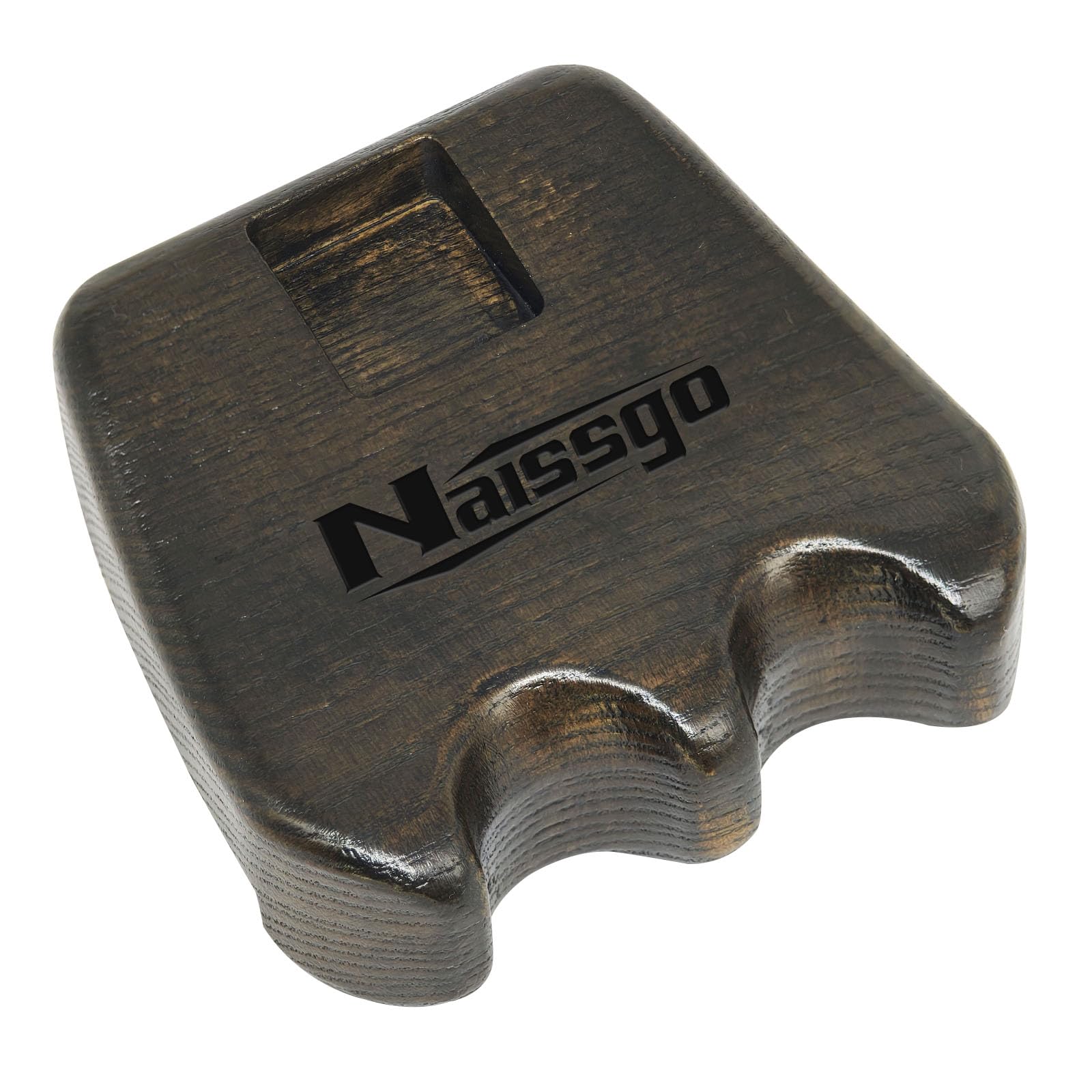 Naissgo Cue Rest Cue Stick Holder Pool Cue Holder(Wood, Deep Brown,2 Holes)