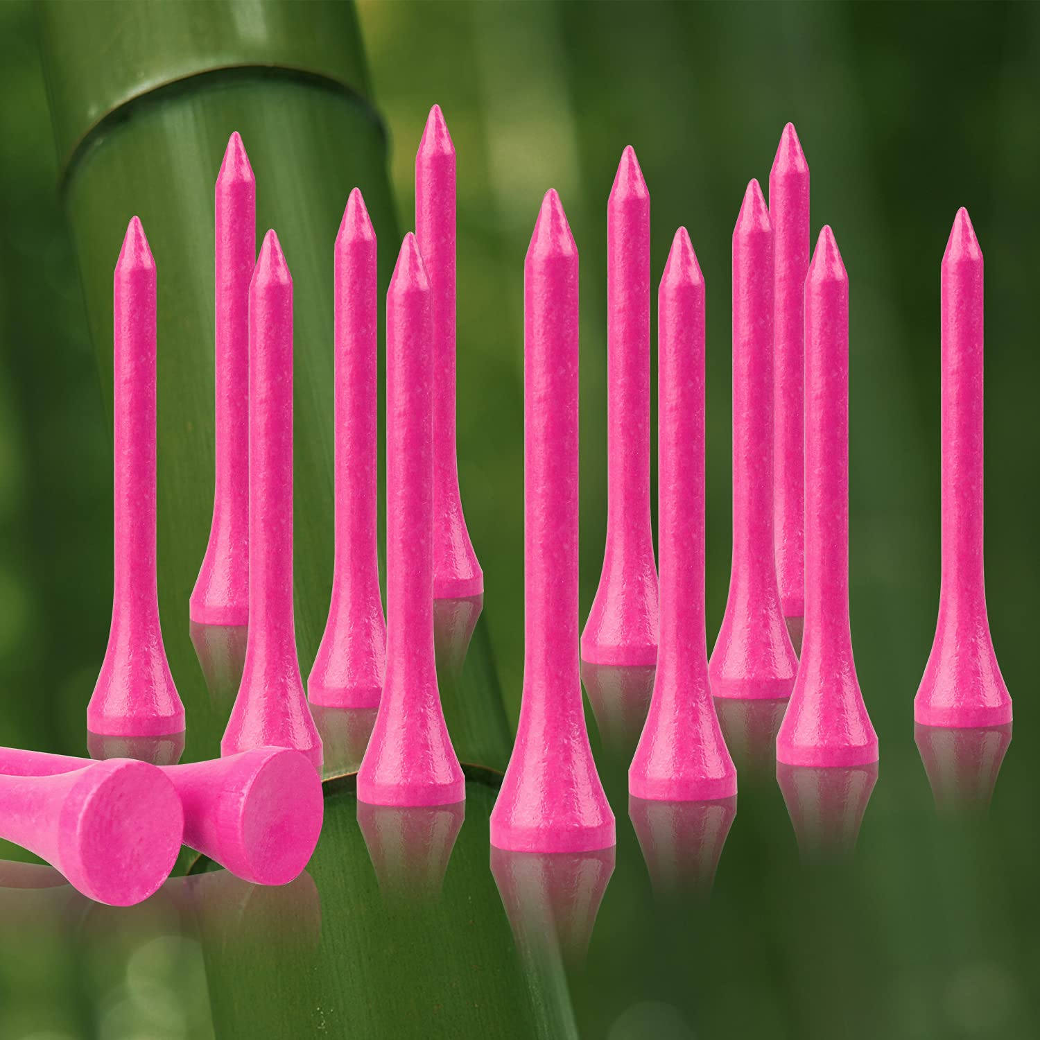 Mykuja Pink Bamboo Golf Tees 2 1/8 Inch Pack Of 100Pink Golf Teeswomen Pink Golf Bamboo Tees(54Mm Pink)