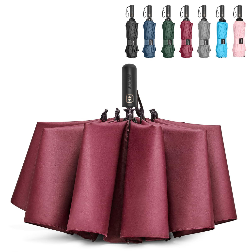 G4Free 46 Inch Large Golf Umbrella Compact Reverse Travel Umbrella Automatic Open Close (Burgendy)