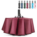 G4Free 46 Inch Large Golf Umbrella Compact Reverse Travel Umbrella Automatic Open Close (Burgendy)