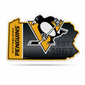Rico Industries Nhl Pittsburgh Penguins State Shape Shape Cut Pennant - Home And Living Room D  Cor - Soft Felt Ez To Hang
