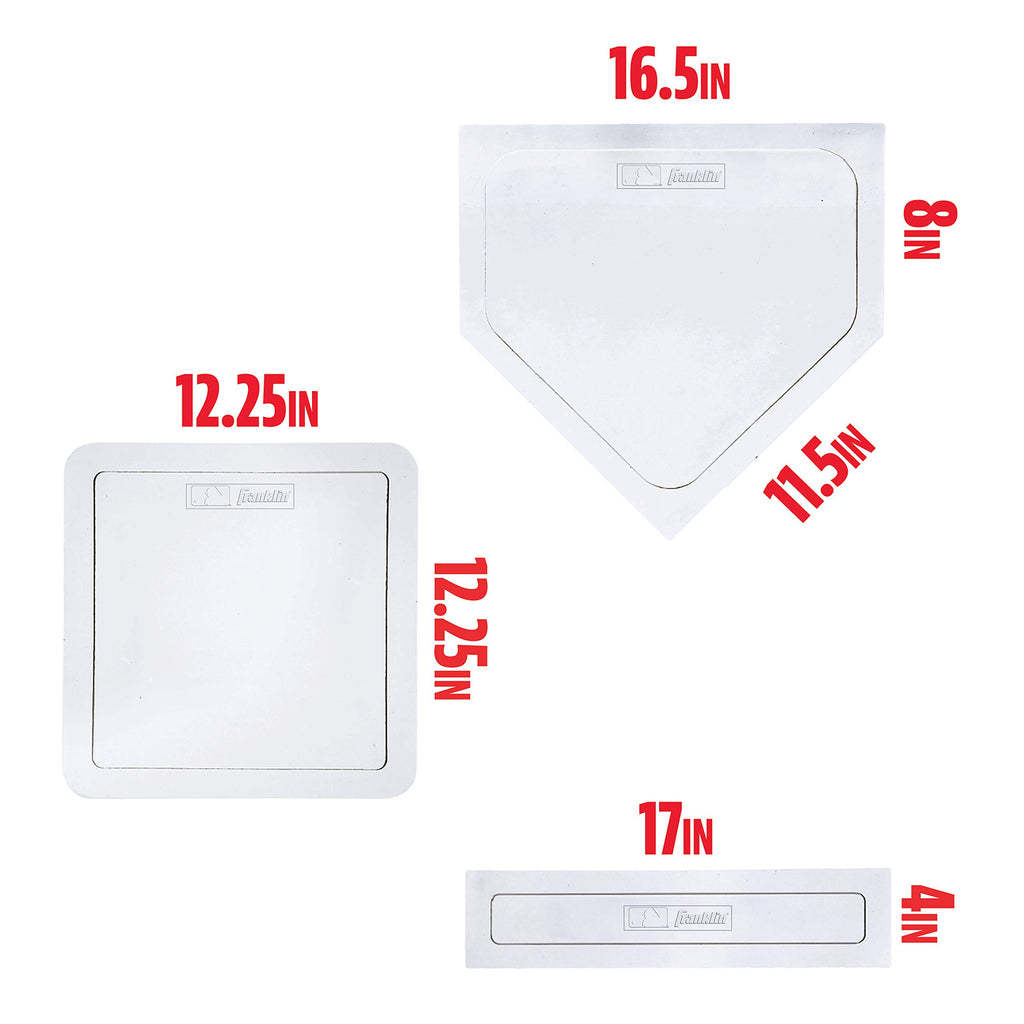 Franklin Sports Baseball Base Deluxe Set - Mlb Baseball + Softball Bases, Home Plate And Pitchers Rubber - Portable Kickball Bas