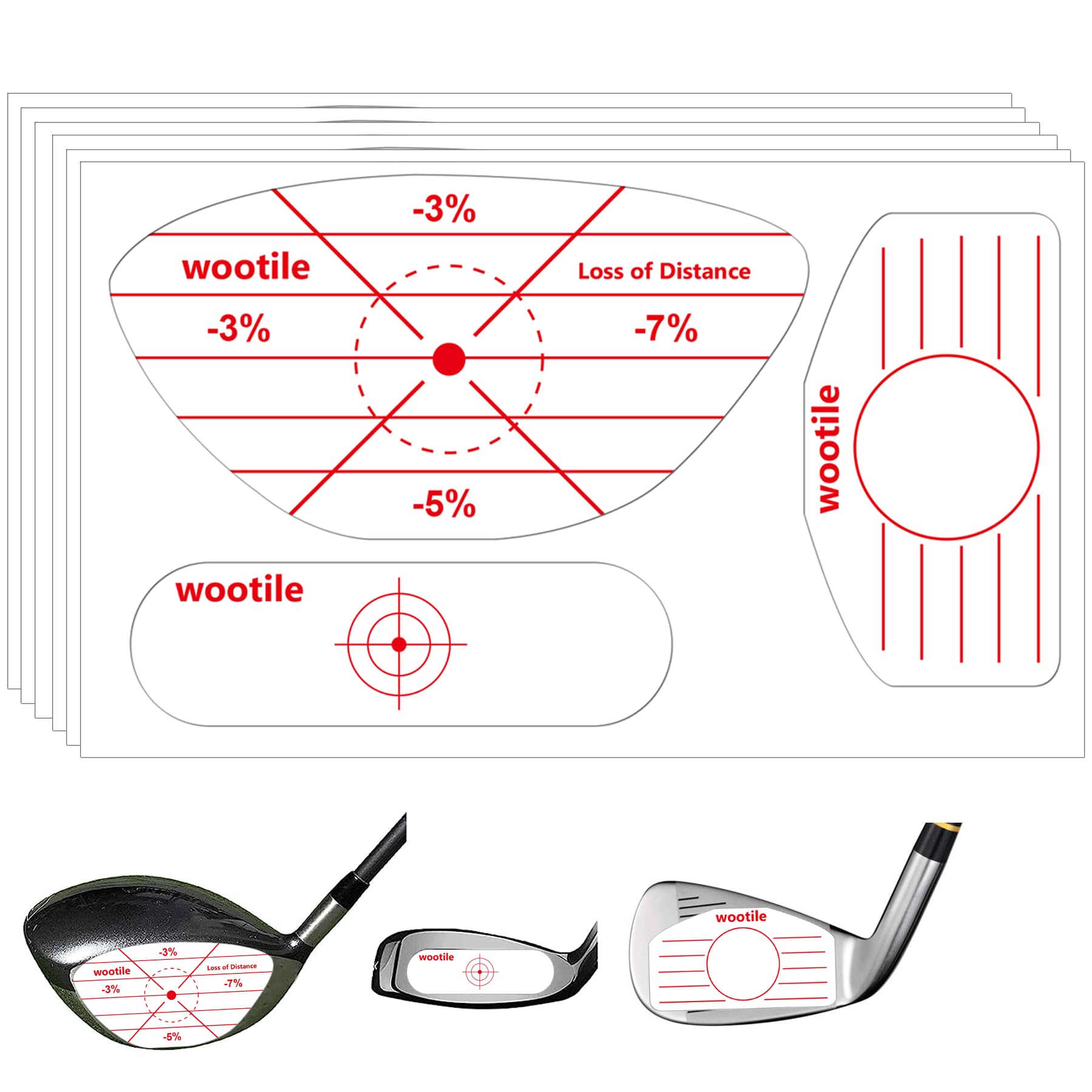 Golf Driver Impact Tape Labels 180Pcs Golf Impact Stickers Golf Clubs Labels For Swing Training Irons And Woods Iron Ball Hittin
