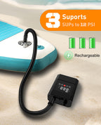12000Mah Paddle Board Pump Electric 20Psi, Rechargeable Battery Inflatable Sup Air Pump Portable, Intelligent Dual-Stage Inflati