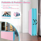 Goplus 8 X 4 X 2'' Gymnastics Mat, Folding Tumbling Mat With Carry Handles, Hook & Loop Fasteners, 4 Panels For Fitness Exercise