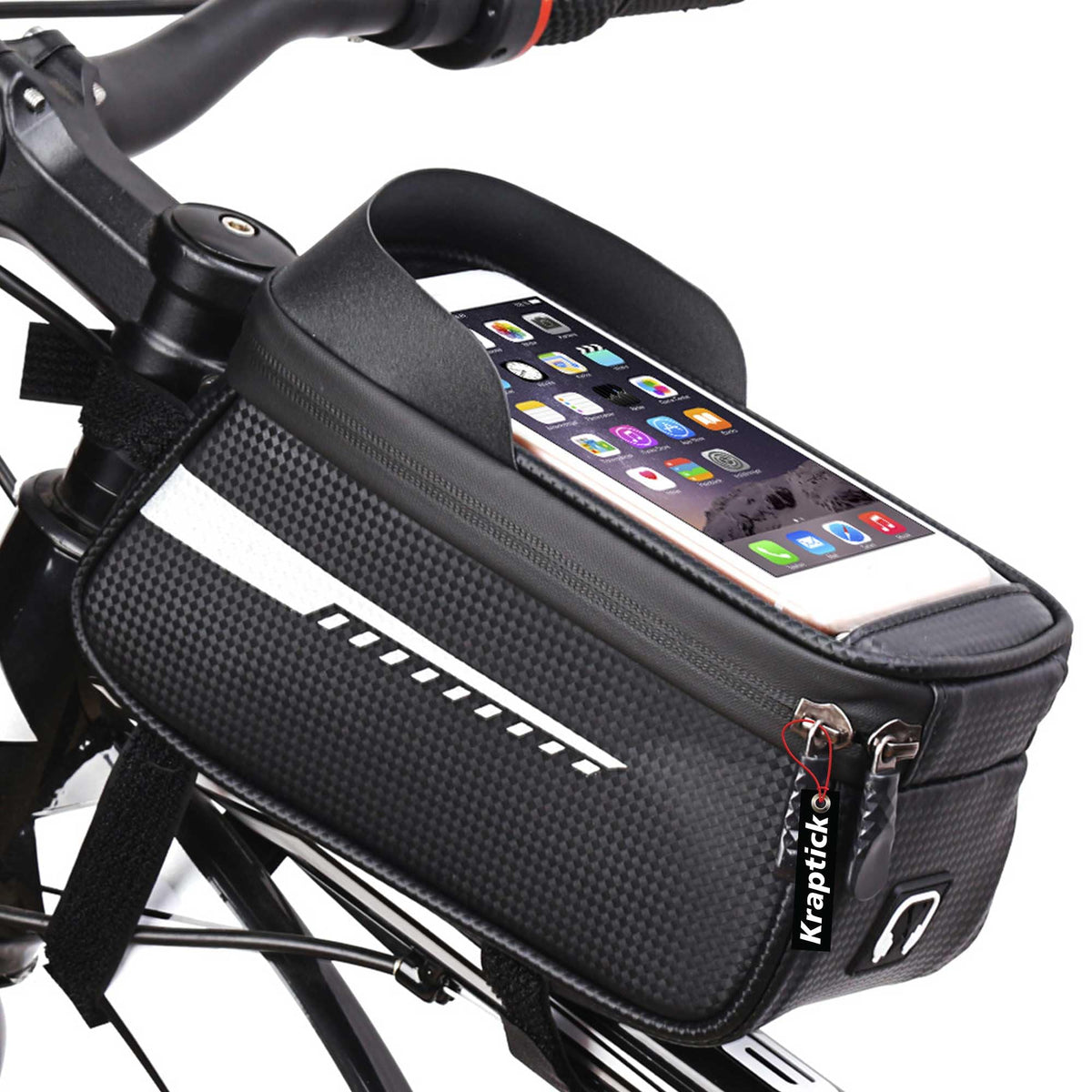 Kraptick Cycle Bicycle Bag, Cycle Bag Carrier, Cycle Bag for Mobile, Cycle Front Frame Bag with 3.5mm Audio Jack, Cycle Storage