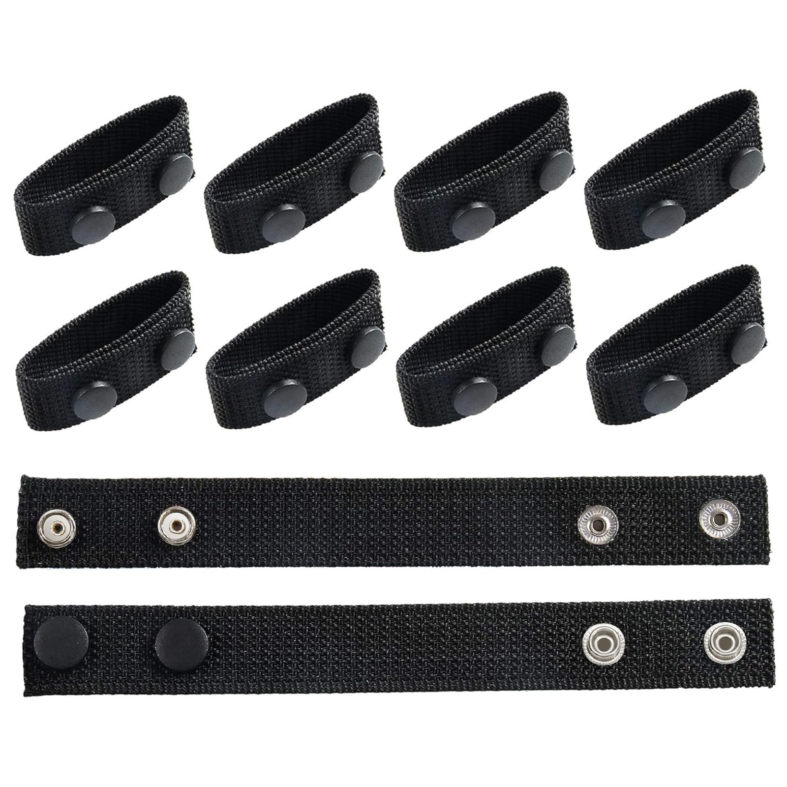 SANNIX 10pcs Duty Belt Keeper Nylon Tactical Keeper With Double Snaps for Security Police Fixing