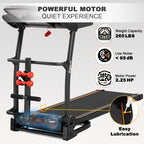 Ksports Foldable 16 Inch Portable Wide Fitness Treadmill With Bluetooth Connectivity, Lcd Progress Display, And Tracking Apps Fo