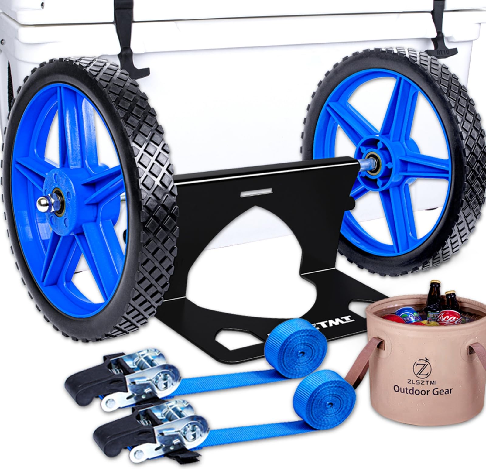 Zlsztmi Upgraded Cooler Wheel Kit For Yeti/Rtic/Igloo Coolers Wheel Spacing Up To19.8 Inches -12 In Wheels Height Adjustable Car