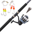 Shakespeare Tiger Surf Spinning Reel and Fishing Rod Combo with Bottom Float Rig, 9 2-Piece Fishing Rod, Tubular Fiberglass Rod