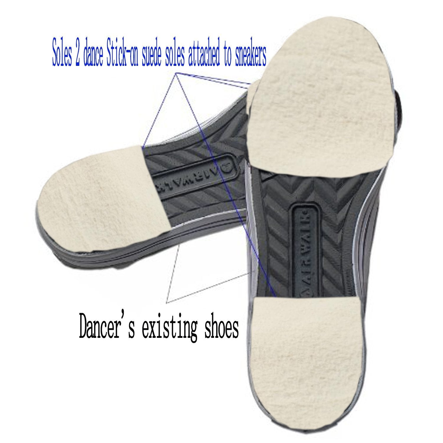 Stick-On Suede Friction-Reducing Dance Soles For ,Easy Pivoting And Sliding On Sticky Indoor Dance Floors,Self-Adhesive Anti-Sli