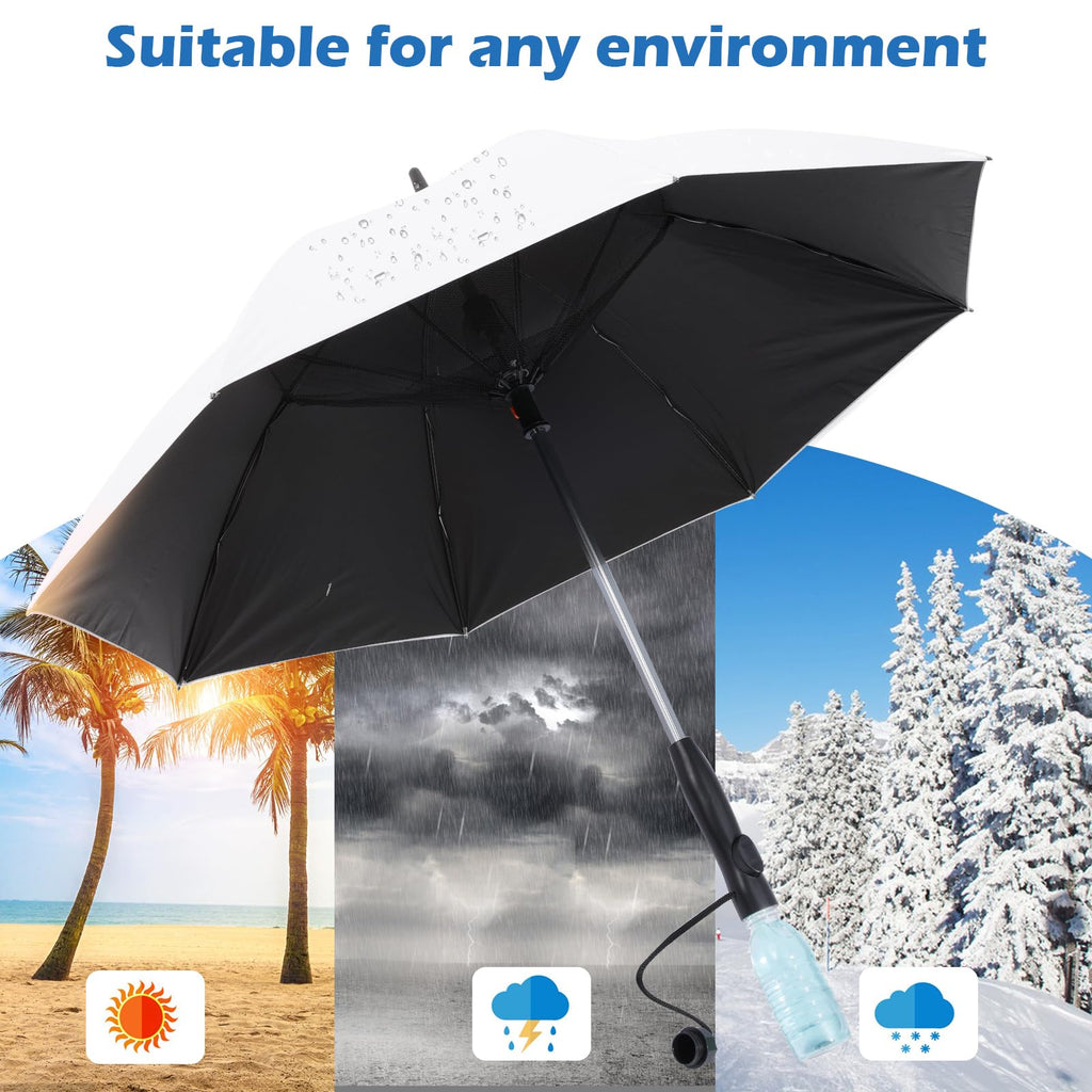 Fiyliao Umbrella With Fan And Mist Spray,Rechargeable - Ultimate Solution For Cooling & Uv Protection - Ideal For Summer, Beach,