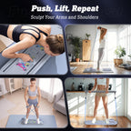 Pilates Board Pilates Reformer Set, 15 In 1 Pilates Sliding Board,Multifunctional Abdominal Board,Multi-Purpose Foldable Pilates