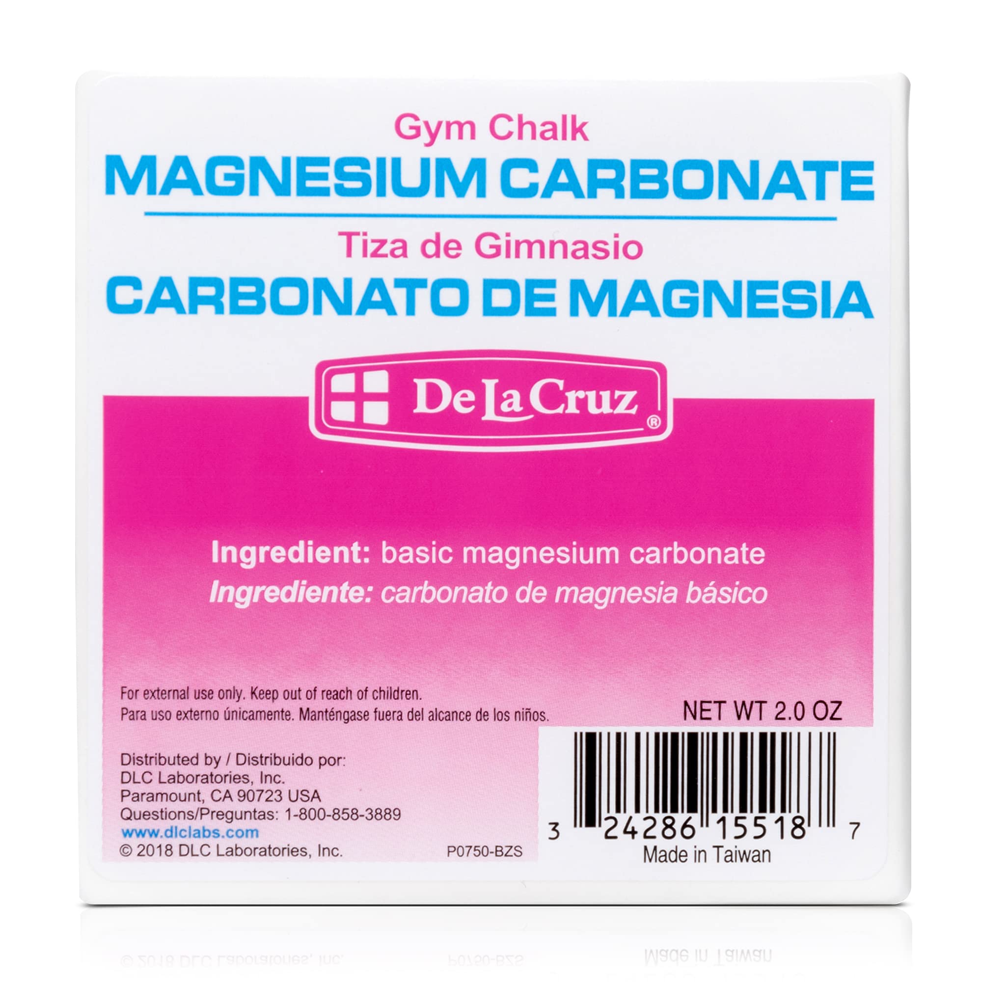 De La Cruz Magnesium Carbonate Gym Chalk - Weightlifting, Gymnastics And Rock Climbing Chalk - 1 Block