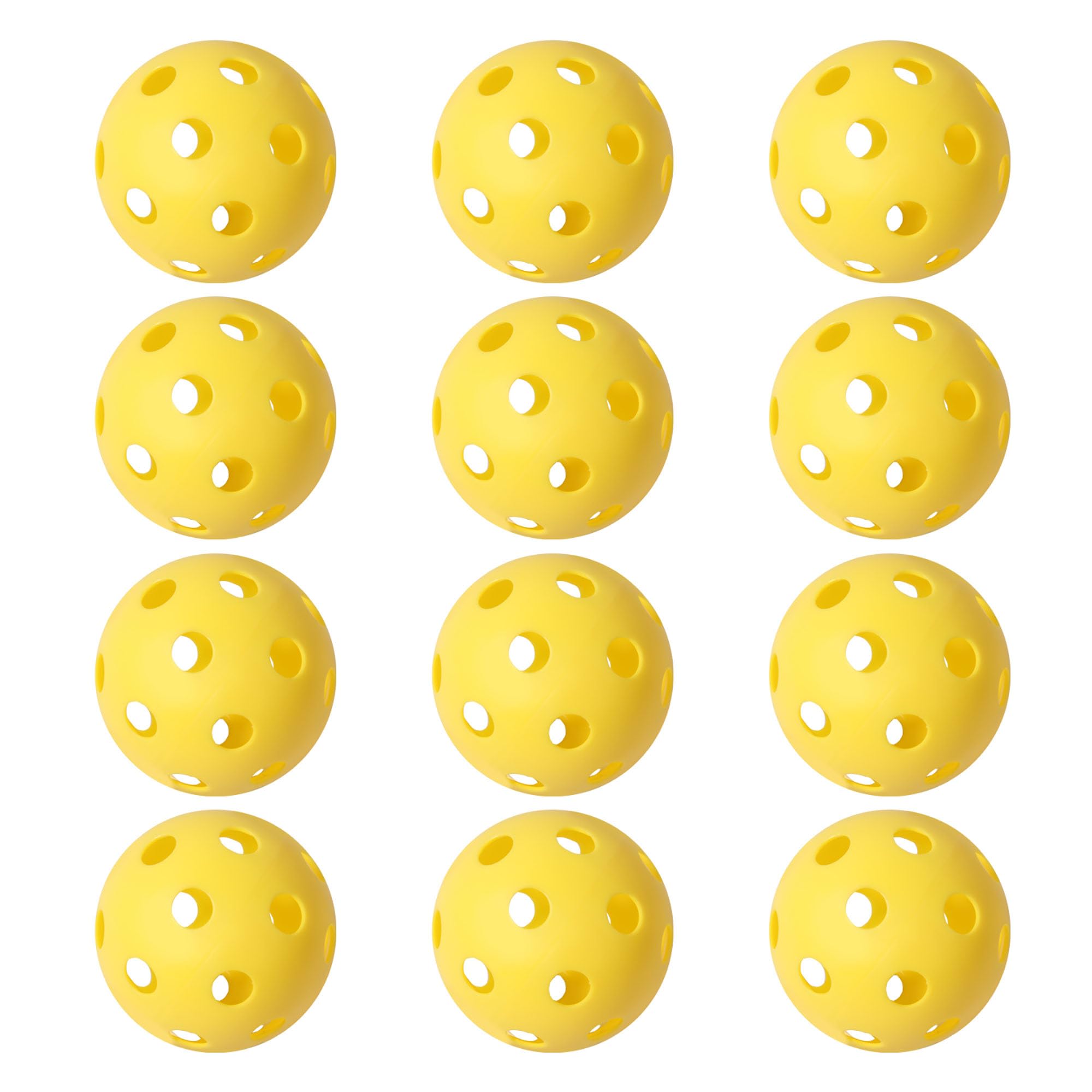GSE Games & Sports Expert 12-Pack Yellow Practice Baseballs, Plastic Baseballs Training, Hollow Airflow Softballs for Pitching, 