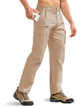 MOURCE Mens Hiking Pants Lightweight Quick Dry - Stretch Cargo Travel Pants for Men Fishing Outdoor, Khaki