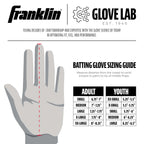 Franklin Sports Mlb Powerstrap Batting Gloves, Pearl/Navy/Red - Youth Medium