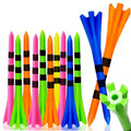 Swingtek 120 Pack Plastic Golf Tees,Contain 100 Pcs 3-1/4 Inch Unbreakable Long Tees And 20 Short Tees,Mixed Color,Frictional Re