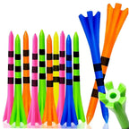 Swingtek 120 Pack Plastic Golf Tees,Contain 100 Pcs 3-1/4 Inch Unbreakable Long Tees And 20 Short Tees,Mixed Color,Frictional Re