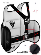 Rdx Boxing Chest Guard Reversible, Kickboxing Mma Muay Thai Body Protector, Sparring Training Punching, Adjustable Shield, Marti