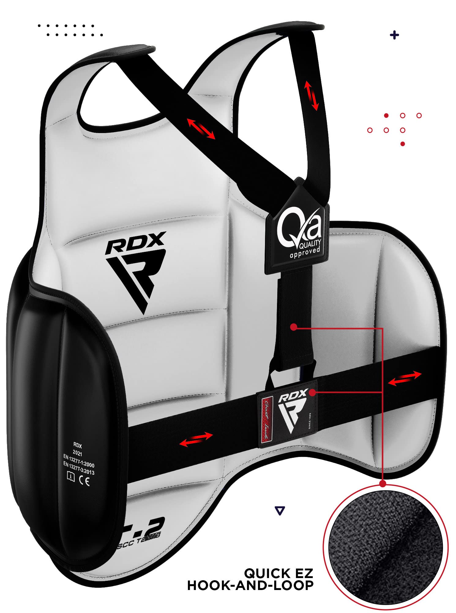 Rdx Boxing Chest Guard Reversible, Kickboxing Mma Muay Thai Body Protector, Sparring Training Punching, Adjustable Shield, Marti