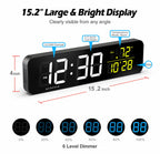 15.2 Gym Timer, App & Remote Control, Customizable Led Colors, Temperature, Date, Workout Interval Timer Stopwatch Countdown Lar