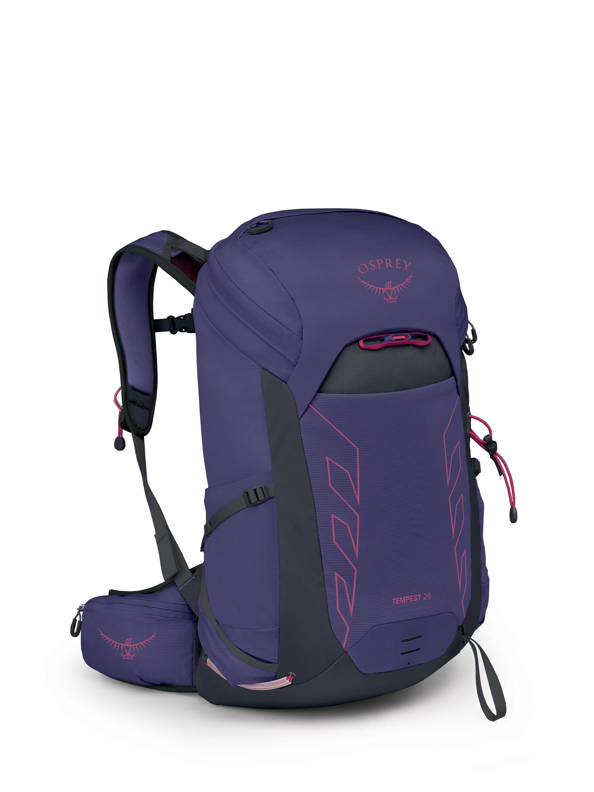 Osprey Tempest 26L Womens Lightweight Hiking Backpack - Daypack for Travel & Camping, Deep Fig/Hotspot Pink