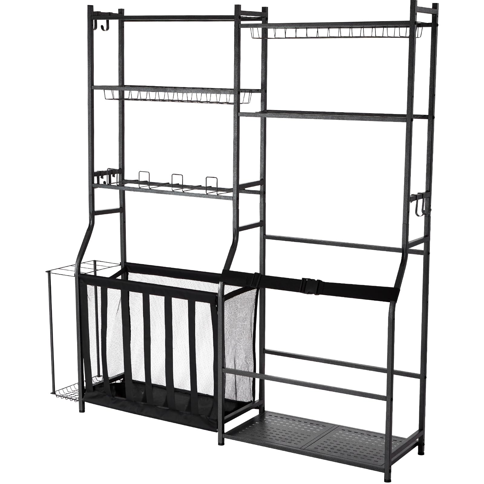 Vevor Golf Storage Garage Organizer, 2 Golf Bag Storage Stand Holder And Other Sports Equipment Storage Rack, Outdoor Steel Ball