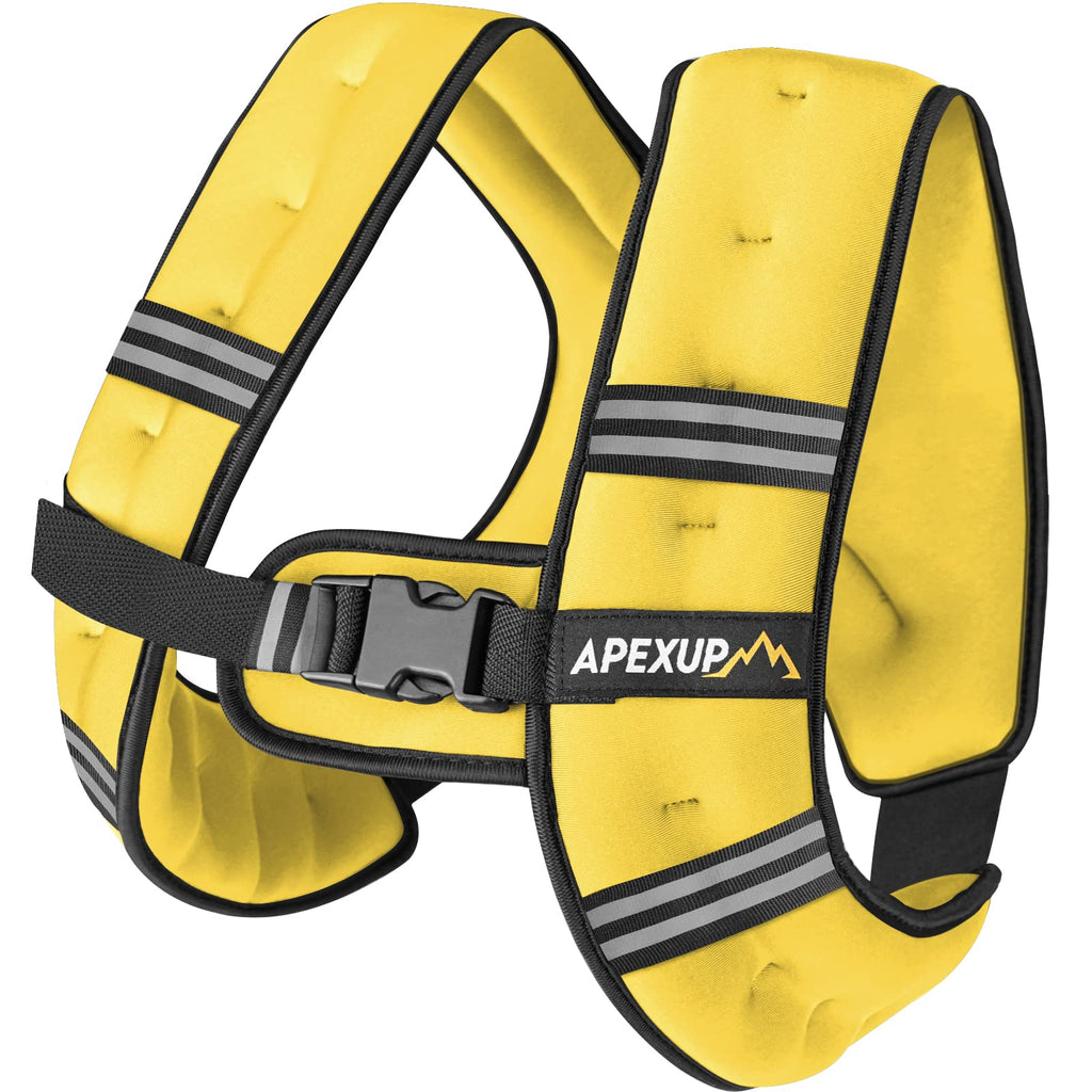 APEXUP 5lbs Weighted Vest Men Women, Weight Vest for Women Workout Equipment for Strength Training Running (Yellow)